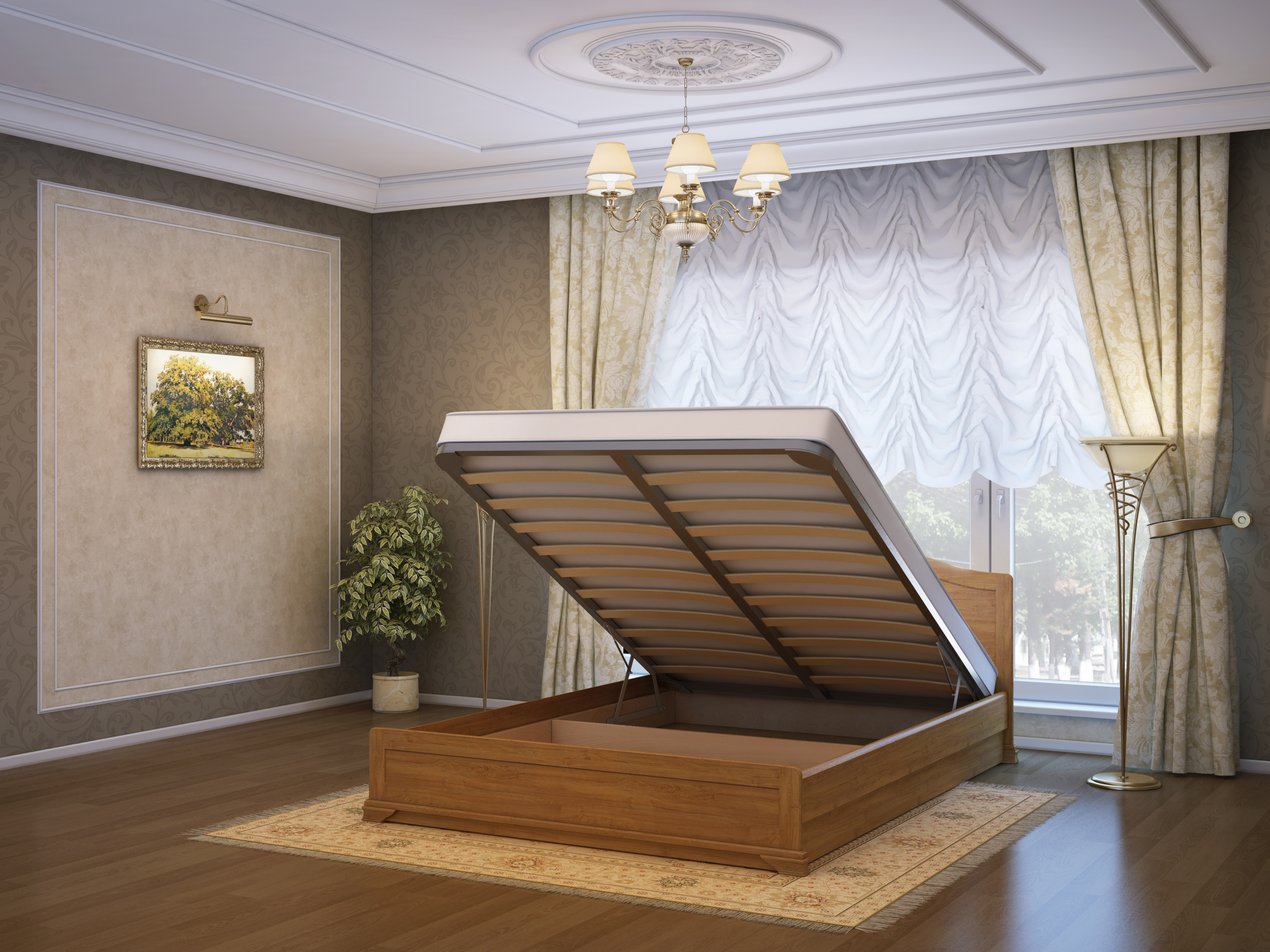подъемные кровати в классическом стиле