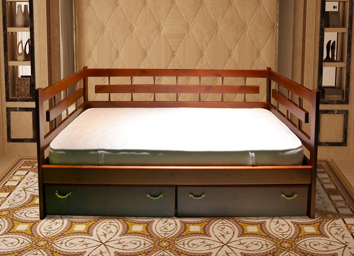 Кровать три спинки массив